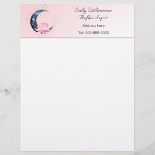 Reflexology Pink Lotus Flower Business Letterhead