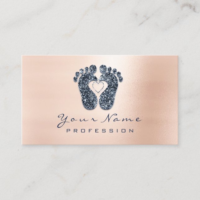 Reflexology Rose Glitter Blue Navy Appointment (Front)