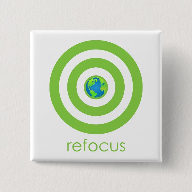 Refocus 2 Inch Square Button (Front)