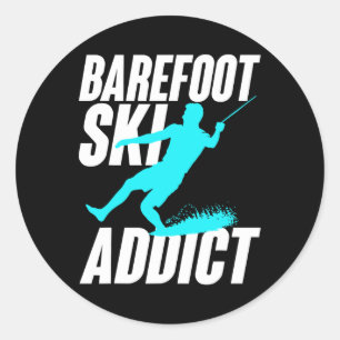 Refoot Ski Addict Humourous Refooter Water Sport Classic Round Sticker