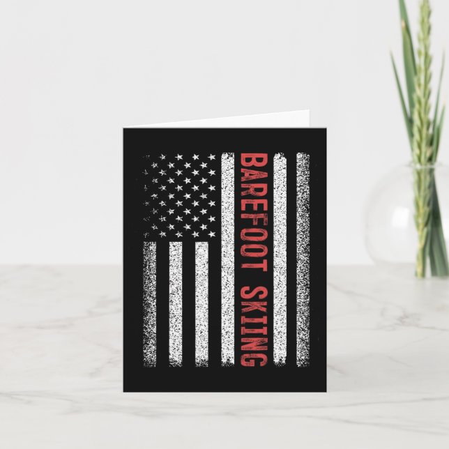 Refoot Skiing American Flag 4th Of July  Card (Front)