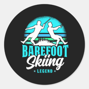 Refoot Skiing Legend Retro Style Water Sport Skier Classic Round Sticker
