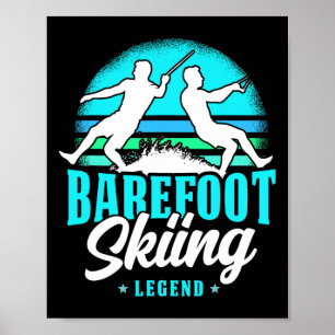 Refoot Skiing Legend Retro Style Water Sport Skier Poster