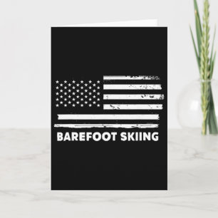 Refoot Skiing Life Usa Flag Patriotic Sports Desig Card