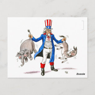 Reform Party Uncle Sam Got'em by the Tail Postcard