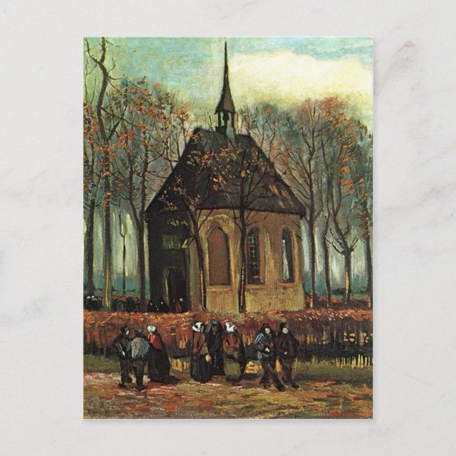 Reformed Church in Nuenen, Van Gogh Fine Art Postcard (Front)