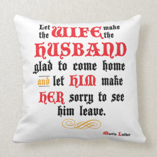 Reformed Marriage Quote by Martin Luther Throw Pillow