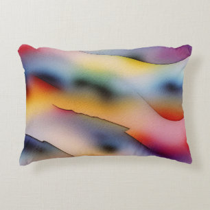 "Refracted Waves" Contemporary Abstract Art Accent Pillow