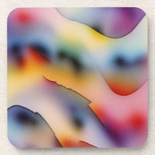 "Refracted Waves" Contemporary Abstract Art Coaster