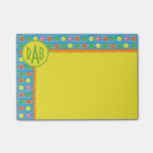 Refresh - Fruity Colourful Polka Dots on Aqua Blue Post-it Notes