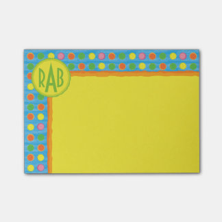 Refresh - Fruity Colourful Polka Dots on Aqua Blue Post-it Notes
