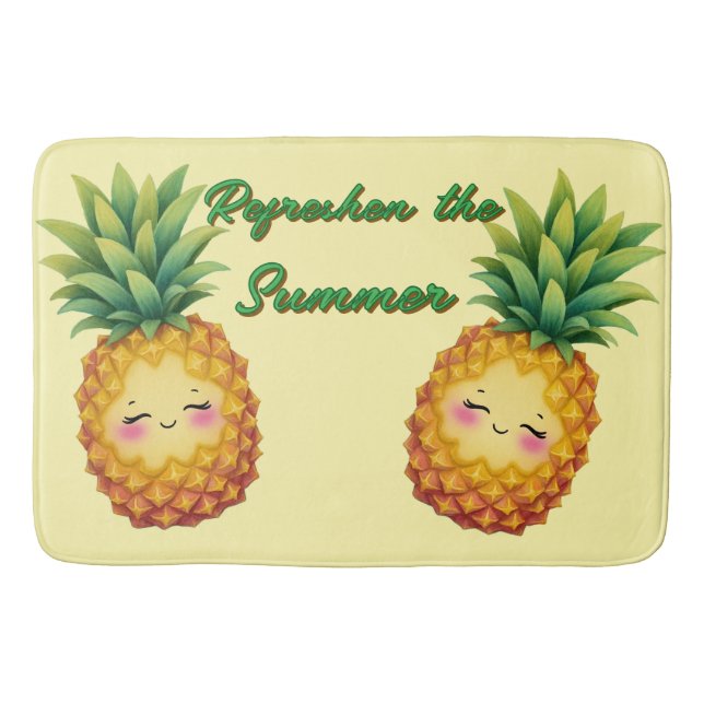 Refreshen The Summer Happy Pineapple Bath Mat (Front)