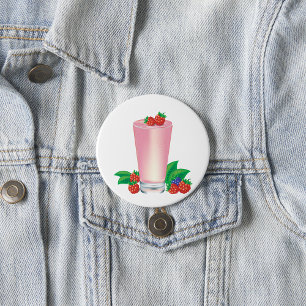 Refreshing Berry Smoothie Pink Drink  3 Inch Round Button