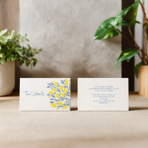 Refreshing blue and yellow lemon vines the details enclosure card