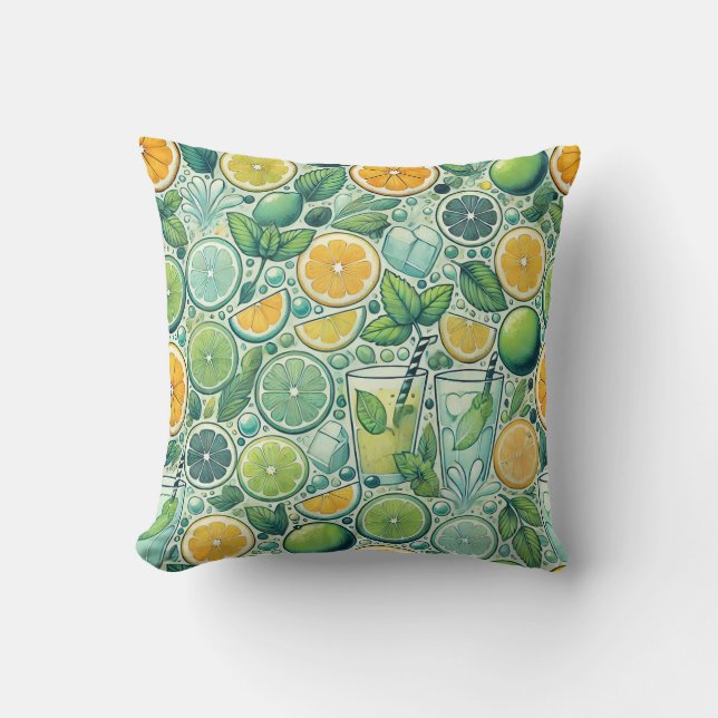 Refreshing Citrus Throw Pillow (Front)