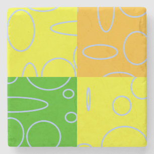 Refreshing Drink Yellow Green Orange Stone Coaster