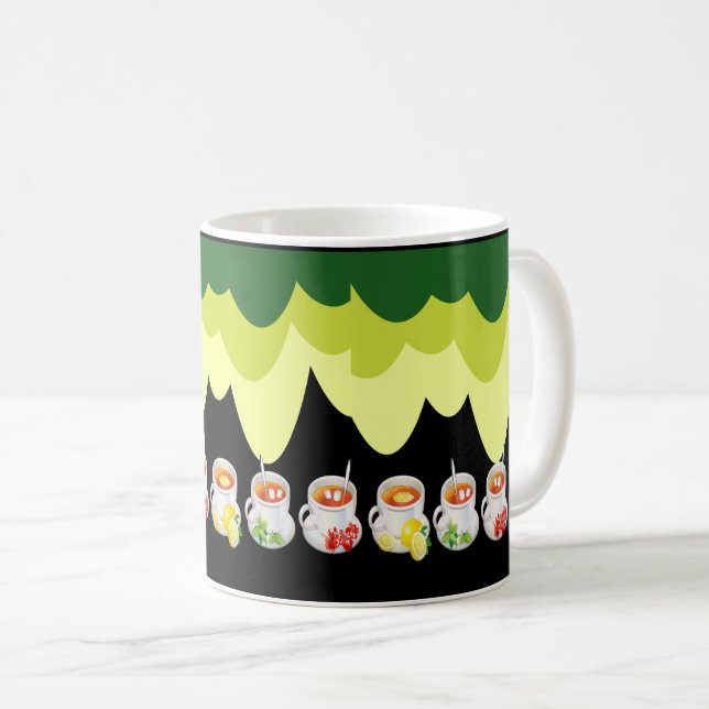 Refreshing Healthy Tea with Lemon & Flowers Coffee Mug (Front Right)