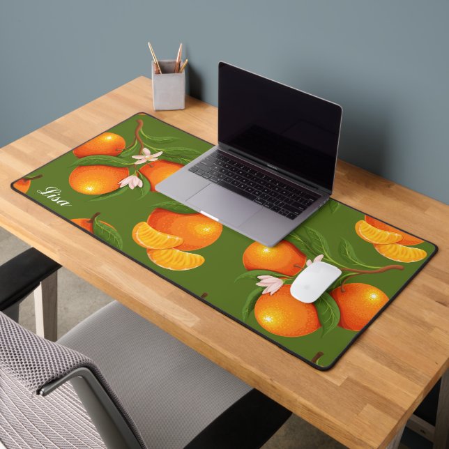 Refreshing Large Oranges Pattern Desk Mat (Office 2)