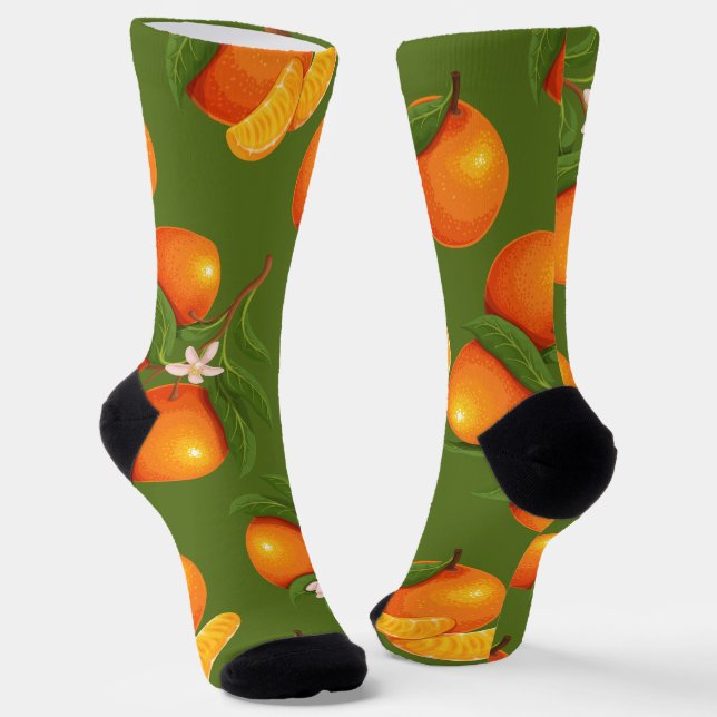 Refreshing Large Oranges Pattern Socks (Angled)