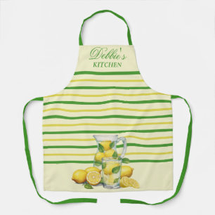 Refreshing Lemonade and Yellow and Green Stripes Apron