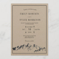 Refreshing Mountain Woodland Forest Wedding Invite