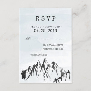 Refreshing Mountain Woodland Forest Wedding RSVP Card