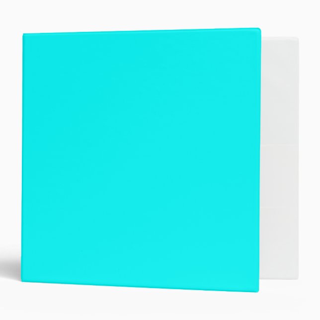 Refreshing Neon Blue Turquoise Solid Bright Colour Binder (Front/Inside)
