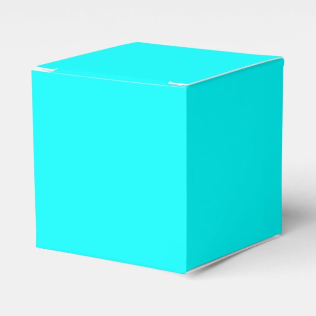 Refreshing Neon Blue Turquoise Solid Bright Colour Favor Box (Front Side)