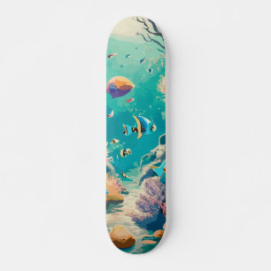 Refreshing Ocean Life Skateboard