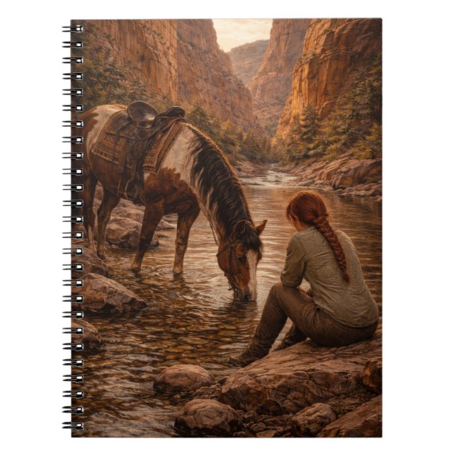 Refreshing Pause | Horse Art | Notebook (Front)
