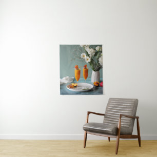 Refreshing Peach Champagne Tapestry