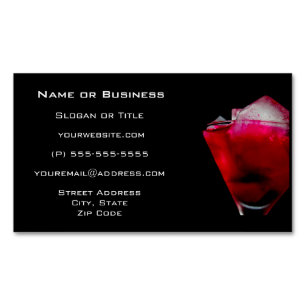 Refreshing Red and Pink Cocktail Magnetic Business Card