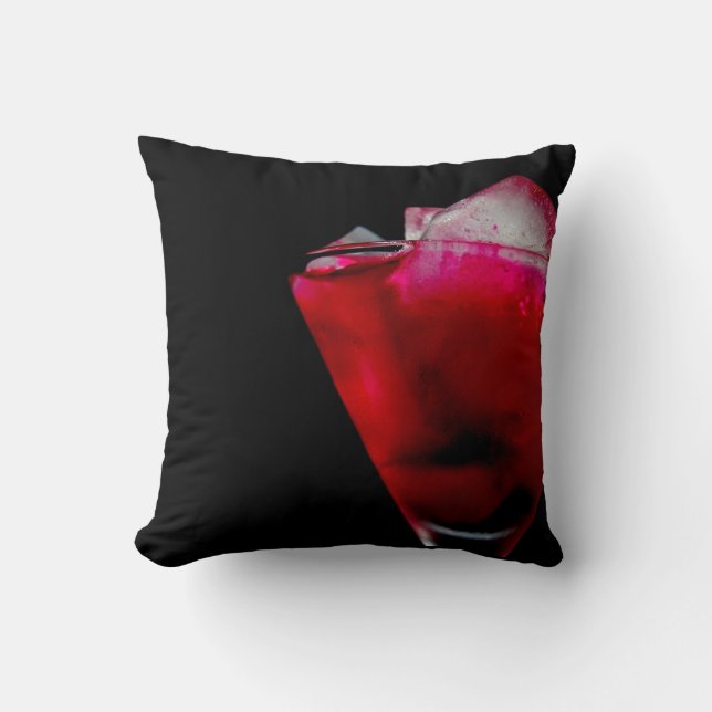 Refreshing Red and Pink Cocktail Throw Pillow (Front)