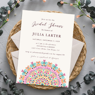Refreshing Sunflower Mandala Bridal Shower Invitation