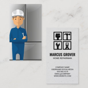 Refrigerator Appliance Repairman Services Business Card