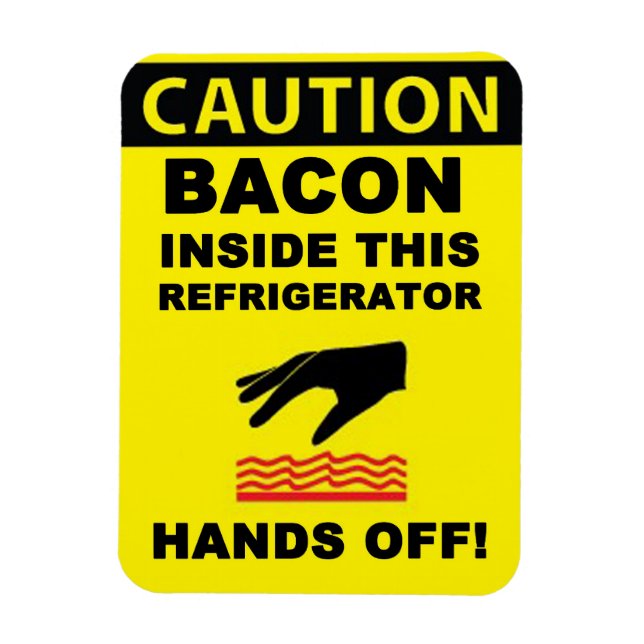 Refrigerator Bacon Security Magnet (Vertical)