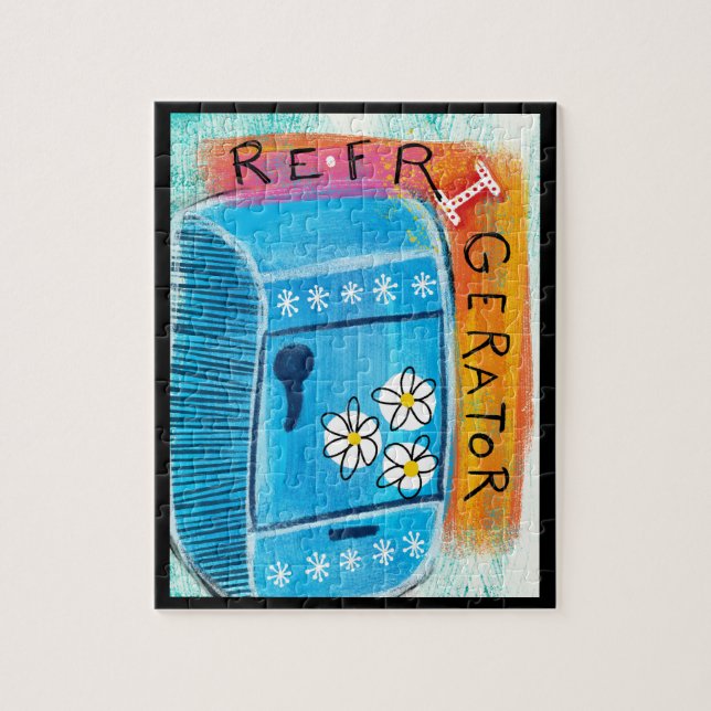 Refrigerator Fun Jigsaw Puzzle - Cute Kitchen (Vertical)