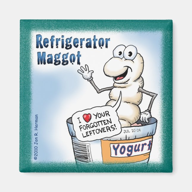 Refrigerator Maggot Magnet (Front)