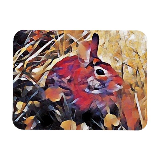 Refrigerator Magnet Abstract Rabbit (Horizontal)