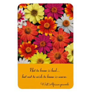 Refrigerator Magnet Colourful Zinnias Template