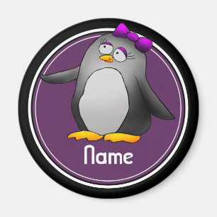 Refrigerator Magnet, Name Template, Cute Penguin Magnet