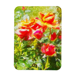 Refrigerator Magnet - Orange Roses