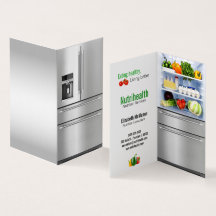 refrigerator nutritionist folded business card