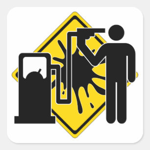 Refueling for the last time square sticker