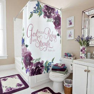 Refuge and strength purple floral