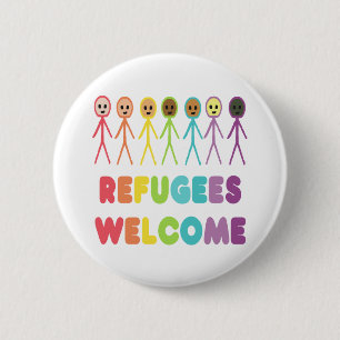 Refugees Welcome 2 Inch Round Button