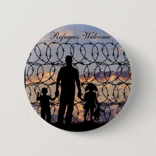 Refugees Welcome 2 Inch Round Button