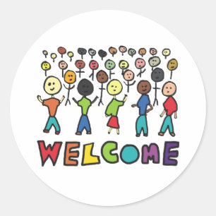 Refugees Welcome Classic Round Sticker