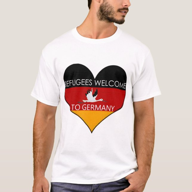 refugees welcome to germany T-Shirt (Front)