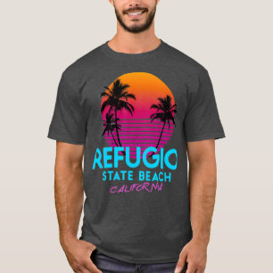 Refugio State Beach California Retro Wave 80s T-Shirt